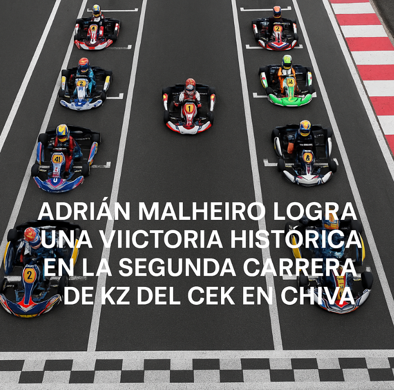 Adrián Malheiro logra una victoria histórica en la segunda carrera de KZ del CEK en Chiva, con dominio absoluto de principio a fin