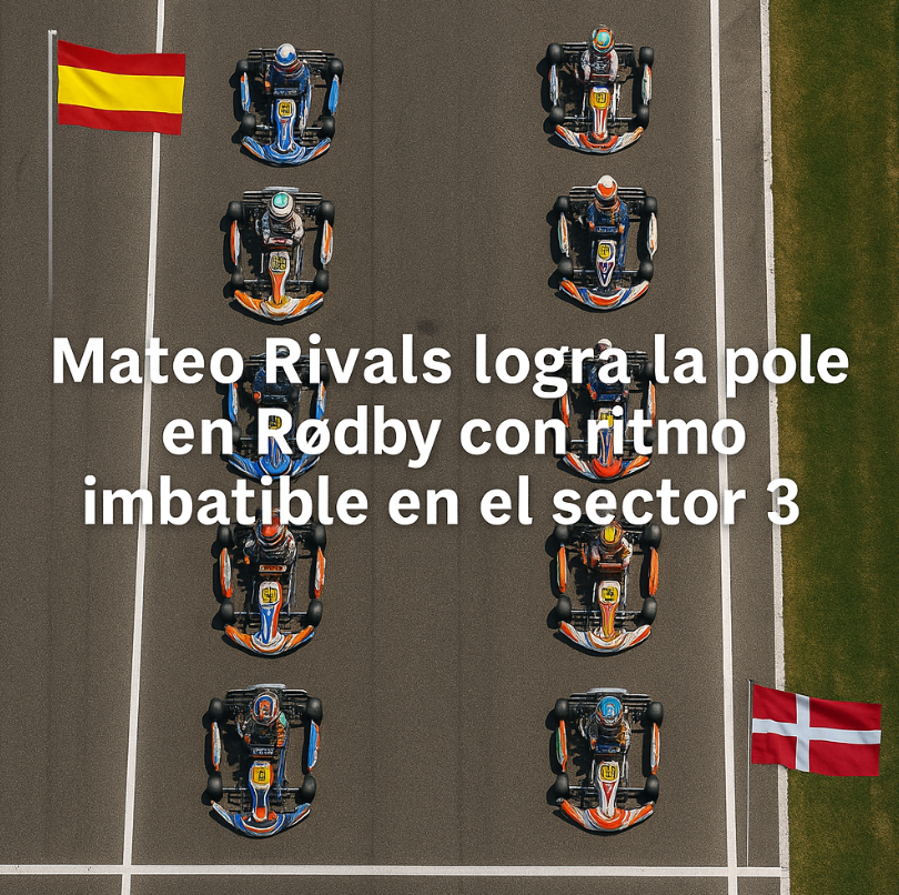 Mateo Rivals logra la pole en el europeo de karting de Rødby con ritmo imbatible en el sector 3