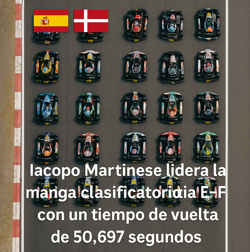 Iacopo Martinese lidera la manga clasificatoria E-F con un tiempo de vuelta de 50.697 segundos