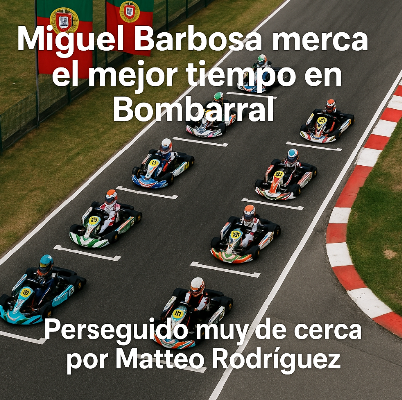 Miguel Barbosa marca el mejor tiempo en los entrenamientos libres de Cadetes en Bombarral, perseguido muy de cerca por el español Mateo Rodríguez